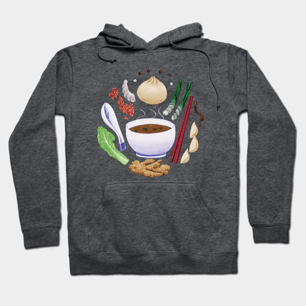 Dumpling Lover Hoodie by SarahWrightArt